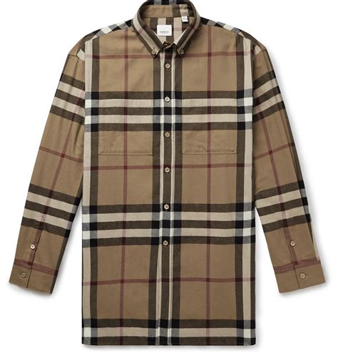 burberry button down shirt men|burberry flannel shirt men's.